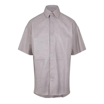 Front - Diesel Mens Faux Leather Short-Sleeved T-Shirt