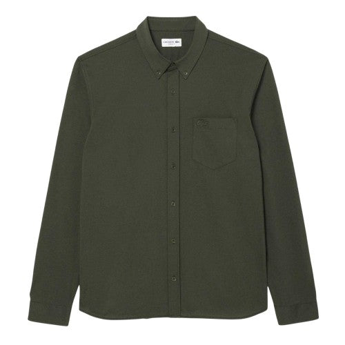 Front - Lacoste Mens Cotton Jersey Regular Long-Sleeved Shirt