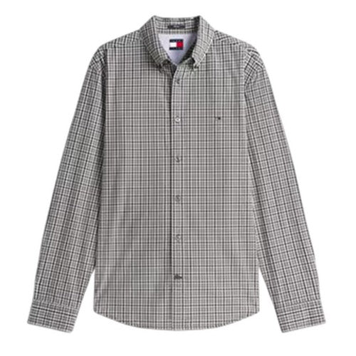 Front - Tommy Jeans Mens Gingham Poplin Shirt