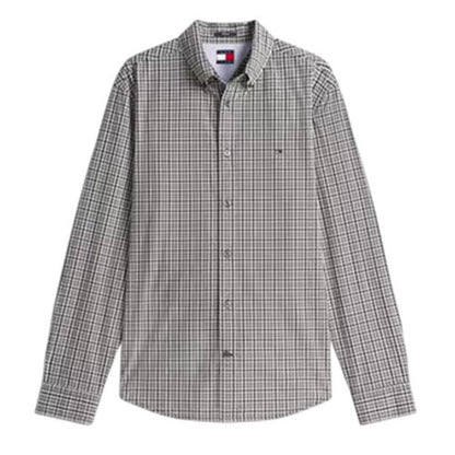 Front - Tommy Jeans Mens Gingham Poplin Shirt