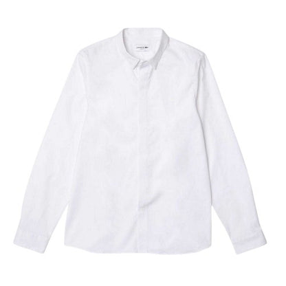 Front - Lacoste Mens Poplin Concealed Placket Slim Shirt