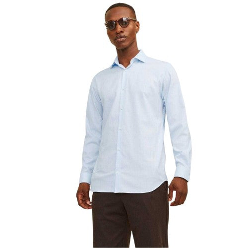 Front - Jack And Jones Mens Parker Cuffed Long-Sleeved Formal Shirt