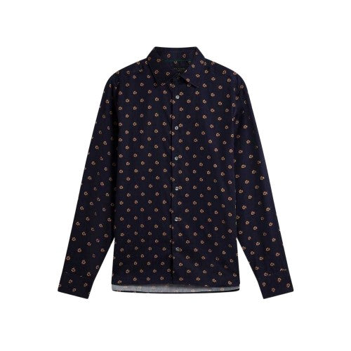 Front - Ted Baker Mens Floral Collared Long-Sleeved Shirt