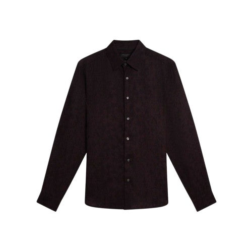 Front - Ted Baker Mens Floral Collared Long-Sleeved Shirt