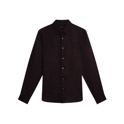Front - Ted Baker Mens Floral Collared Long-Sleeved Shirt
