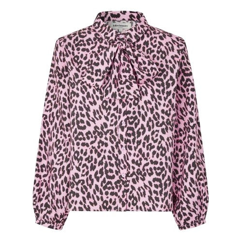 Front - Lollys Laundry Womens/Ladies Ellie Leopard Tie Neck Shirt