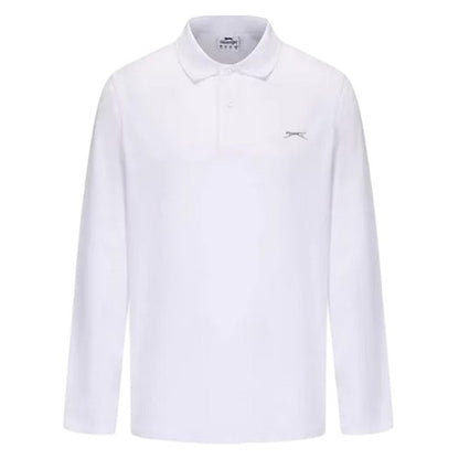 Front - Slazenger Mens Logo Long-Sleeved Cricket Shirt
