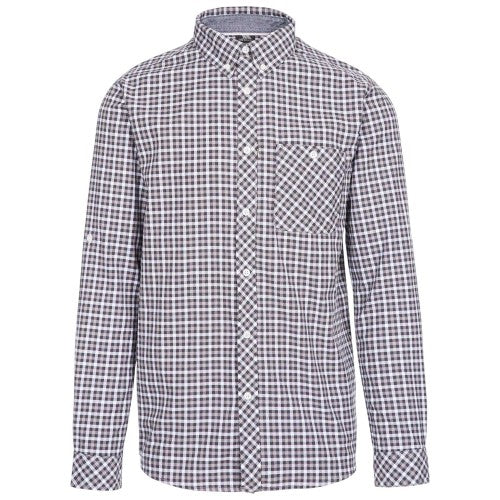 Front - Trespass Mens Checked Regular Long-Sleeved Shirt