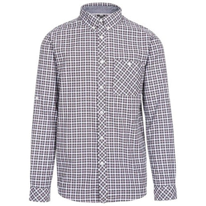 Front - Trespass Mens Checked Regular Long-Sleeved Shirt