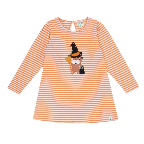 Front - Lilly & Sid Girls Witch Cat Mini Dress