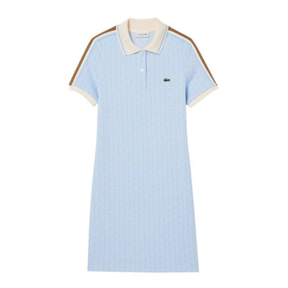 Front - Lacoste Womens/Ladies Monogram Slim T-Shirt Dress