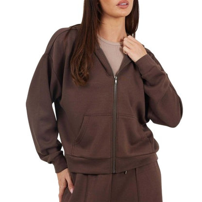 Front - Brave Soul Womens/Ladies Scuba Full Zip Hoodie