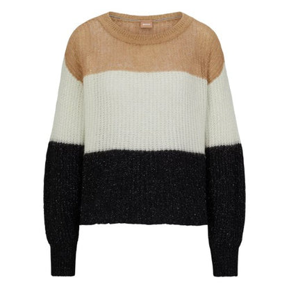 Front - Boss Womens/Ladies Colour Block Crew Neck Sweater Top