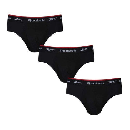 Front - Reebok Mens Wiggins Briefs (Pack of 3)
