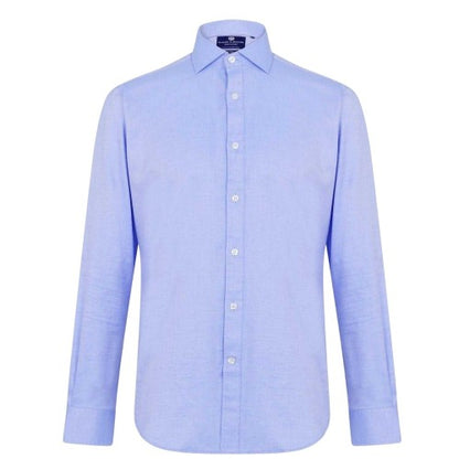 Front - Haines and Bonner Mens Cotton Twill Long-Sleeved Shirt
