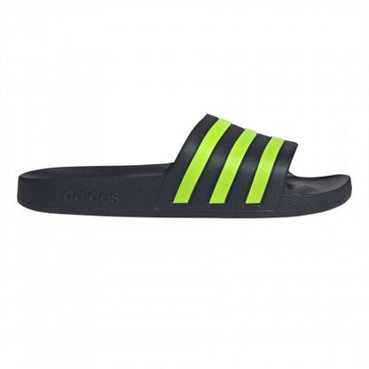 Front - Adidas Childrens/Kids Adilette Aqua Striped Sliders