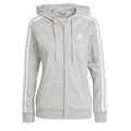 Front - Adidas Womens/Ladies Essentials Striped French Terry Full Zip Hoodie