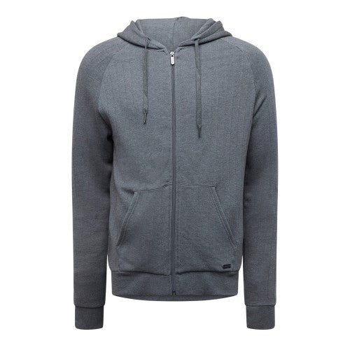 Front - Boss Mens Heritage Ribbed Raglan Full Zip Hoodie