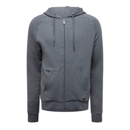 Front - Boss Mens Heritage Ribbed Raglan Full Zip Hoodie