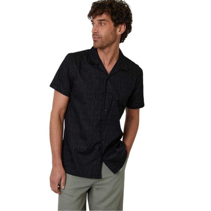 Front - Threadbare Mens Geometric Pattern Short-Sleeved Shirt