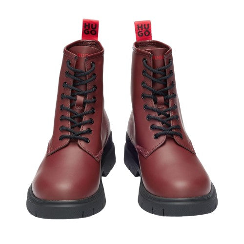 Front - Hugo Mens Ryan Leather Combat Boots