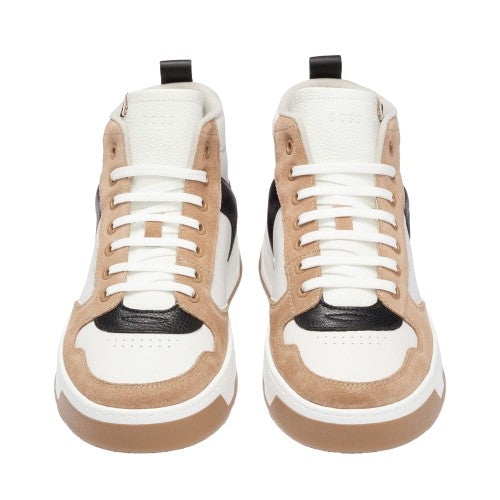 Front - Boss Mens Baltimore Leather Trainers