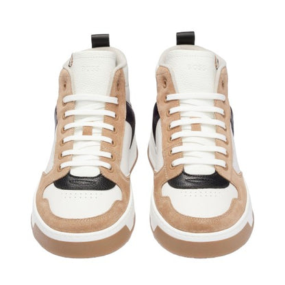 Front - Boss Mens Baltimore Leather Trainers