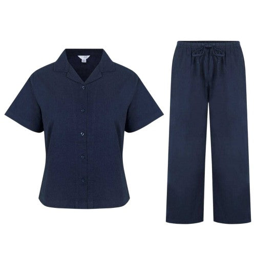 Front - Miso Womens/Ladies Notch Neck Short-Sleeved Top & Bottom Set
