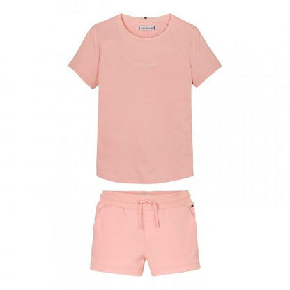 Front - Tommy Hilfiger Childrens/Kids Corp Cotton Blend T-Shirt & Shorts Set