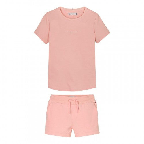 Front - Tommy Hilfiger Childrens/Kids Corp Cotton Blend T-Shirt & Shorts Set