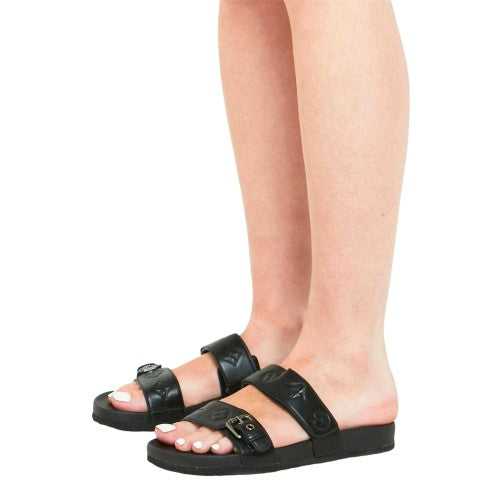 Front - Missy Empire Womens/Ladies PU Flat Slides