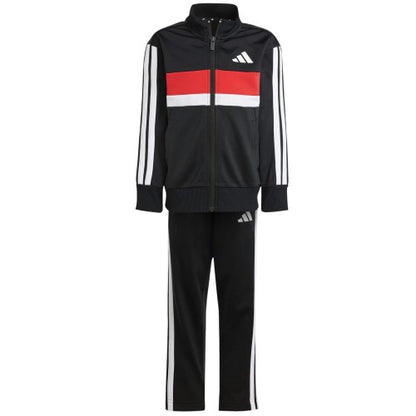 Front - Adidas Childrens/Kids Tiberio 3 Stripes Polyester Tracksuit Set