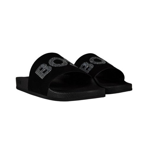 Front - Boss Womens/Ladies Rhinestone Pool Slides