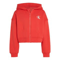 Front - Calvin Klein Childrens/Kids Logo Fleece Full Zip Hoodie