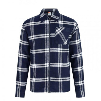 Front - SoulCal Mens Checked Flannel Full Zip Long-Sleeved Shacket
