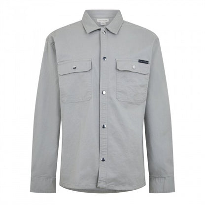 Front - Calvin Klein Mens Utility Double Pocket Long-Sleeved Shirt