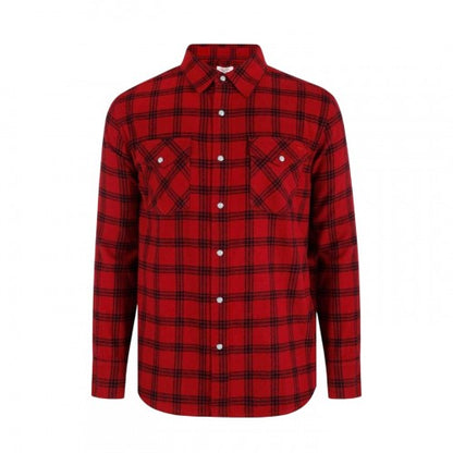 Front - Lee Cooper Mens Check Plaid Long-Sleeved Shirt