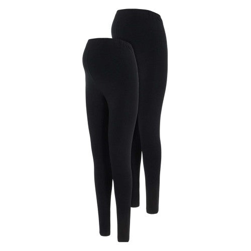 Front - Mamalicious Womens/Ladies Emma Leggings (Pack of 2)
