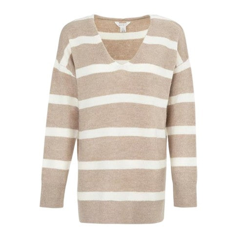Front - Miso Womens/Ladies Striped Loose Long-Sleeved Sweater Dress