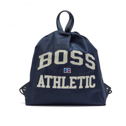 Front - Hugo Boss Leather Drawstring Bag