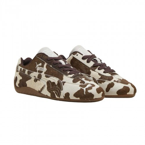 Front - Puma Womens/Ladies Speedcat Cow Print Low Cut Trainers