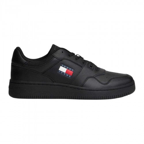 Front - Tommy Jeans Mens Leather Low Cut Flat Trainers