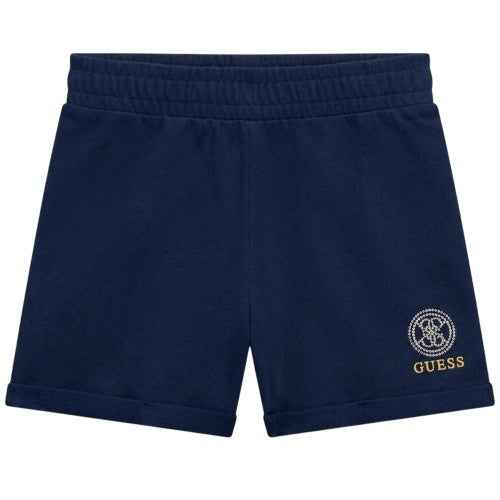 Front - Guess Girls Fleece Sweat Shorts