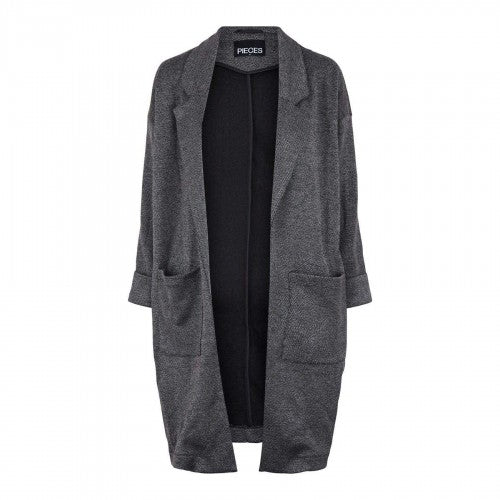 Front - Pieces Womens/Ladies Notch Neck Relaxed Fit Coat