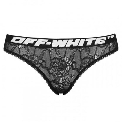 Front - Off White Womens/Ladies Floral Lace Briefs