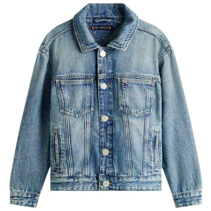 Front - Tommy Hilfiger Childrens/Kids Flag Denim Jacket