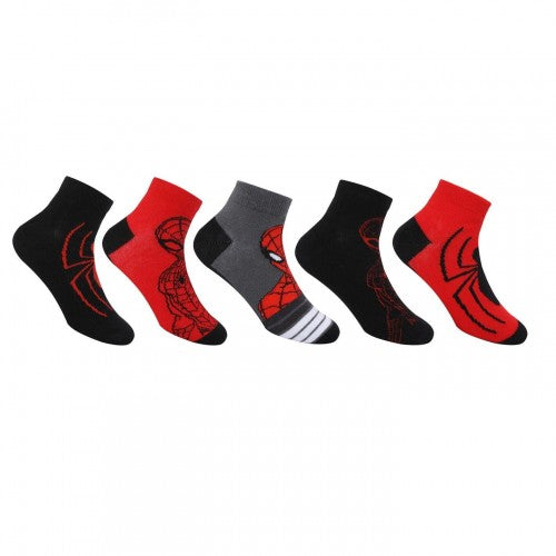 Front - Spider-Man Childrens/Kids Trainer Socks (Pack of 5)