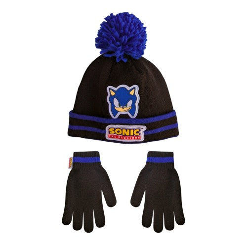 Front - Sonic The Hedgehog Childrens/Kids Sonic Beanie & Gloves Set Set