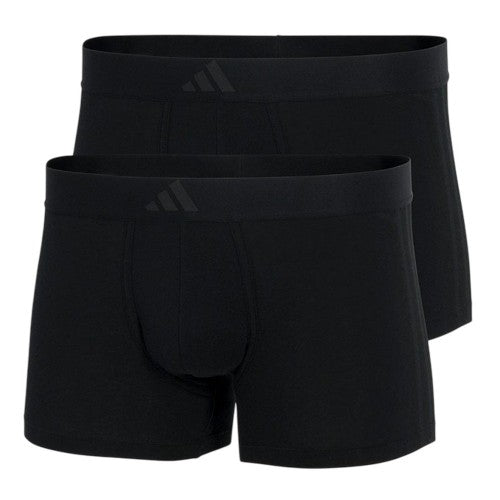 Front - Adidas Mens Stripe Cotton Boxer Shorts (Pack of 2)