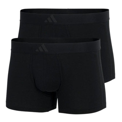 Front - Adidas Mens Stripe Cotton Boxer Shorts (Pack of 2)